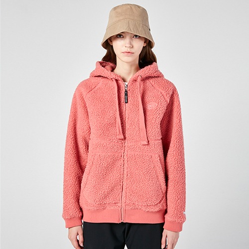 In and Out Dumble Fleece Raised Hood Zip-up Indie Pink (Unisex)