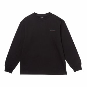 오버핏 에센셜 롱슬리브 티셔츠 블랙(남녀공용)