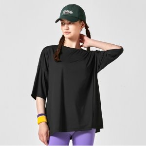 루즈핏 COOL 냉감 여성 티셔츠 블랙