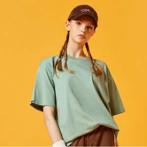 오버핏 포인트뷰 그래픽 반팔 티셔츠 애쉬민트(남녀공용)